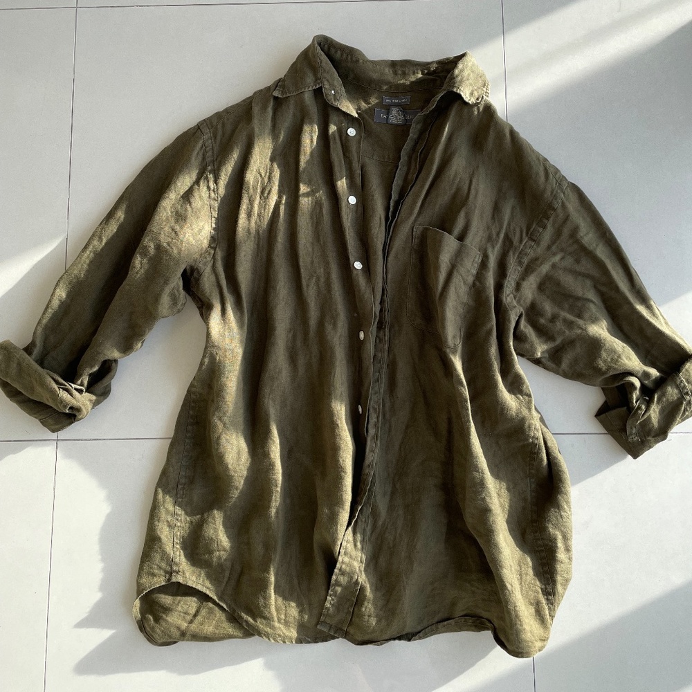 Linen khaki shirt by Banana Republic